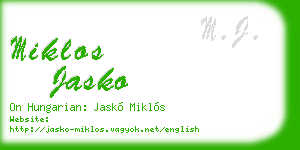 miklos jasko business card